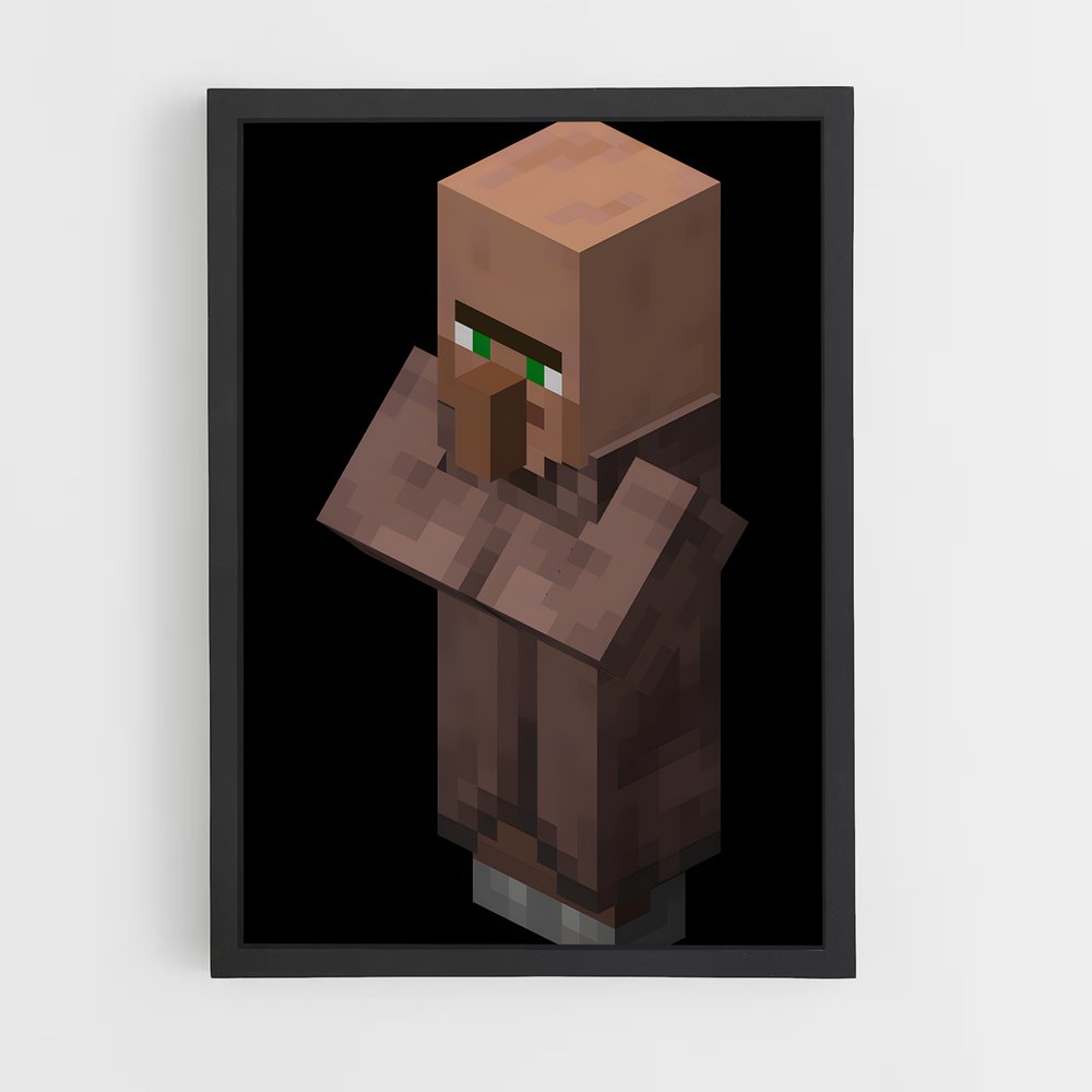 Poster Le Villageois Pixélisé – affiche Minecraft (vue 2)